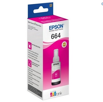 Cartus cerneala Epson T6643, magenta, capacitate 70ml, pentru echipamente CISS L100/L110/L200/L210/L300/L355/L550